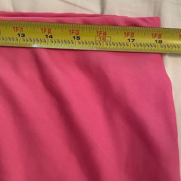 A New Day Hot Pink Pull-On Midi Skirt Womens Size Extra Large Side Slit - Picture 6 of 7